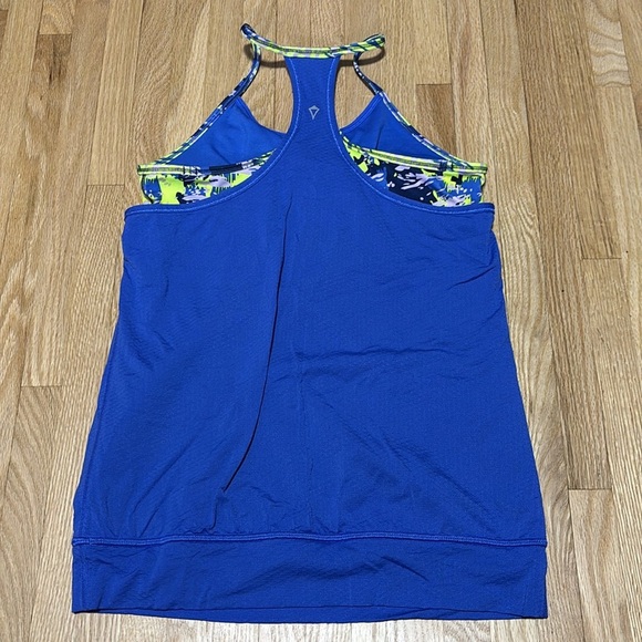 Ivivva by Lululemon Double Dutch Blue Athletic Tank Top with Patterned Straps - Picture 7 of 7